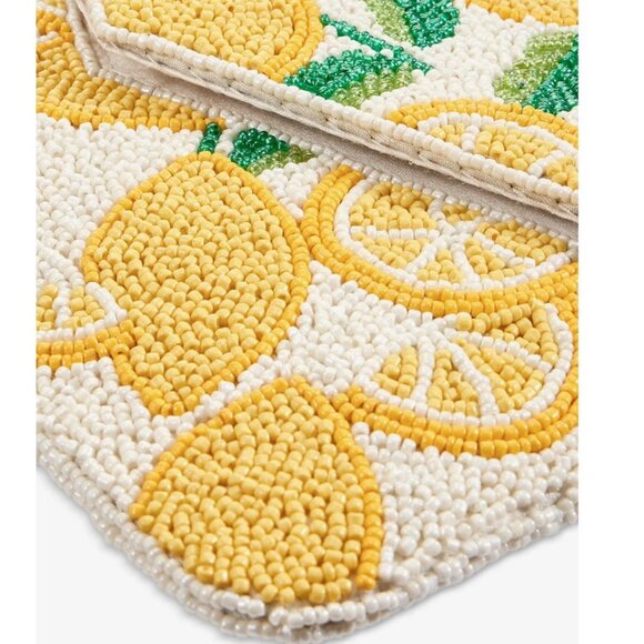 On 34th hand beaded envelope evening clutch - Yellow lemons - Picture 9 of 11